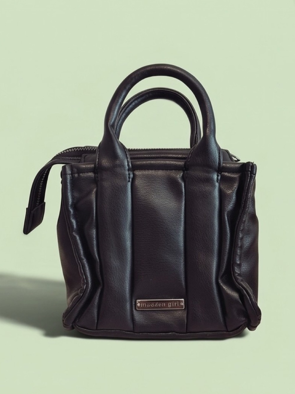Madden Girl Black Padded Mini Tote Bag
